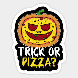 Pizza Halloween - Funny Pumpkin Pizza Face Sticker